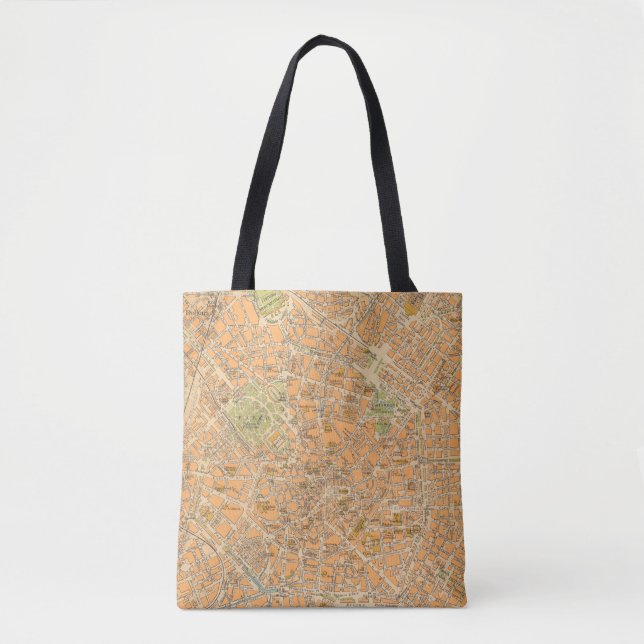 Bolsa Tote Di Milão de Pianta - mapa de Milão, Italia (Frente)