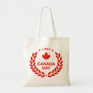 Bolsa Tote dia canadiano vermelho folha 1rua verde branco