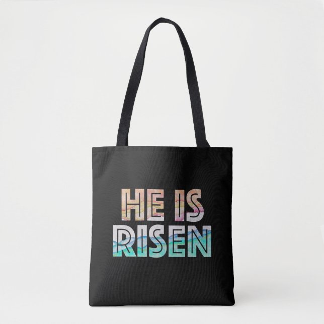 Bolsa Tote Dia da páscoa - Ele é Risen (Frente)