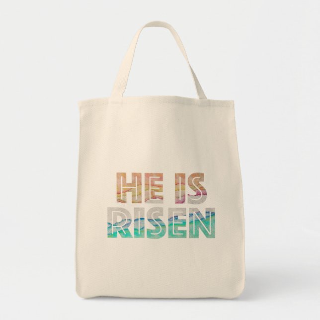Bolsa Tote Dia da páscoa - Ele é Risen (Frente)
