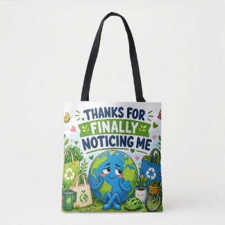 Bolsa Tote Dia da Terra Divertido Gráfico Ecológico