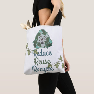 Bolsa Tote Dia da Terra, reduzir o reciclar de reutilização,