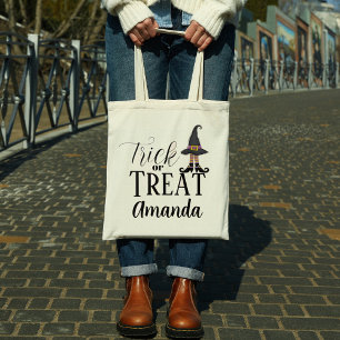 Bolsa Tote Dia das Bruxas Doces ou Travessuras Sapatos de Bru