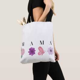 Bolsa Tote Dia das Mães Presente com Borboletas e Flor