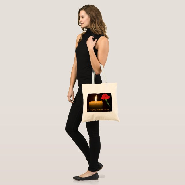 Bolsa Tote Dia das Mães Rosa Vermelha (Frente (modelo))