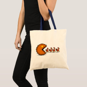 Bolsa Tote Dia de Ação de Graças Divertido Comer Torta de Per
