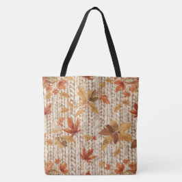 Bolsa Tote Dia de Ação de Graças,Folhas de Outono Crochet Est
