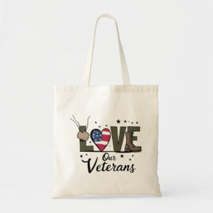 Bolsa Tote Dia de Amar Nossos Veteranos Orgulhoso Dia do Vete