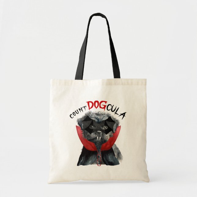 Bolsa Tote Dia de as Bruxas engraçado Affenpinscher Cachorro  (Frente)