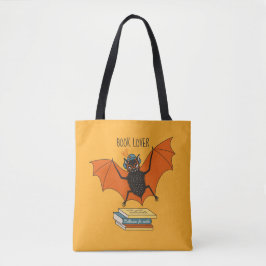 Bolsa Tote Dia de as Bruxas engraçado do Bat Book Lover