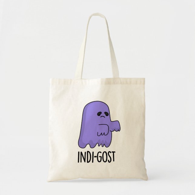 Bolsa Tote Dia de as Bruxas engraçado Indi-gost Indigo Ghost  (Frente)
