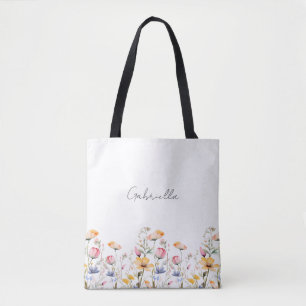 Bolsa Tote Dia de as mães de flor selvagem do Prado