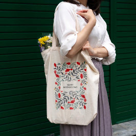 Bolsa Tote Dia de as mães de Jardim de Aquarela Magnética