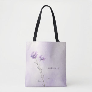 Bolsa Tote Dia de as mães de Lavanda de Aquarela