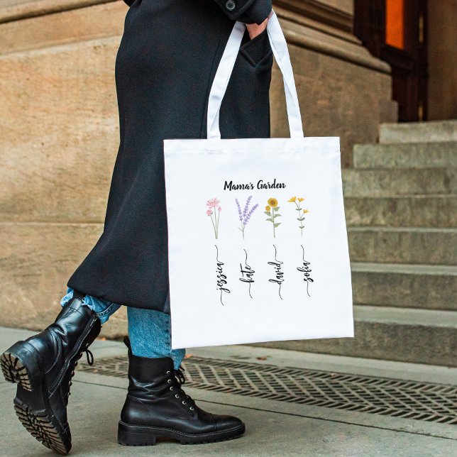 Bolsa Tote Dia de as mães do nome das crianças personalizadas (Criador carregado)