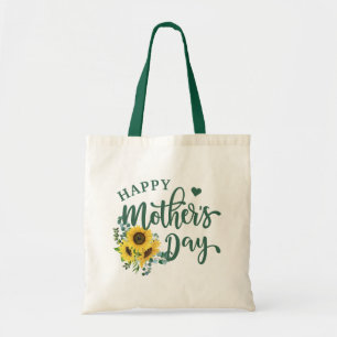Bolsa Tote Dia de as mães Feliz de Sunflower Eucalyptus