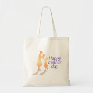 Bolsa Tote Dia de as mães Feliz Tipografia Floral -