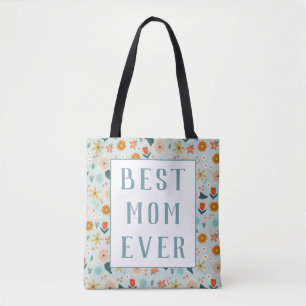 Bolsa Tote Dia de as mães Floral da Melhor Mãe Moderna