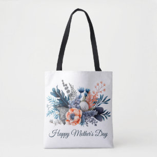 Bolsa Tote Dia de as mães Floral de Aquarela