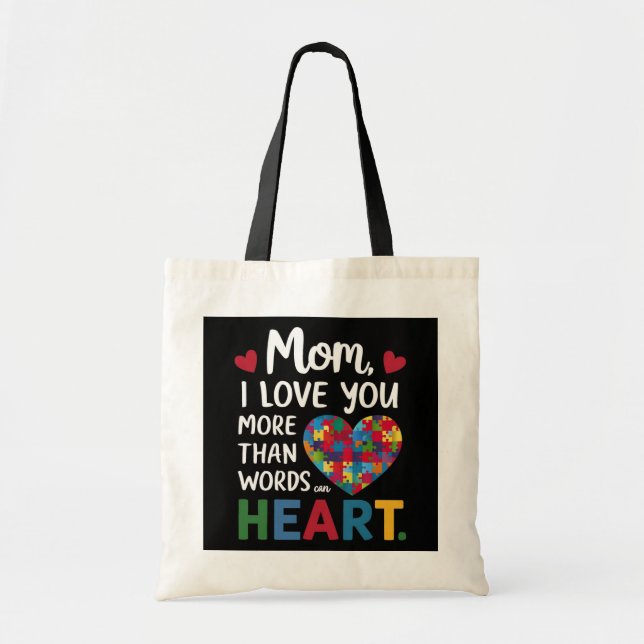Bolsa Tote Dia de as mães "Heart Quebra-cabeça" Tote Bag (Frente)