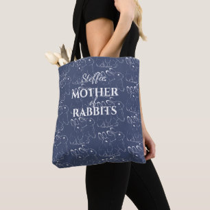 Bolsa Tote Dia de as mães Mãe dos Coelhos Coelhinho Azul Pers