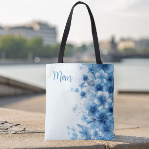 Bolsa Tote Dia de as mães Personalizado Tropical Havaiana Azu