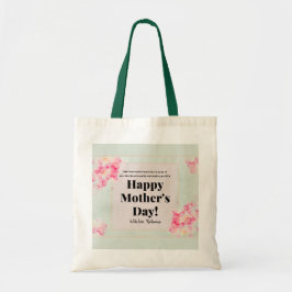 Bolsa Tote Dia de as mães Verde Cor-de-Rosa Cor-de-Rosa, Flor