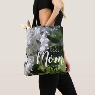 Bolsa Tote Dia de as mães White Lilacs Melhor Mãe Nunca