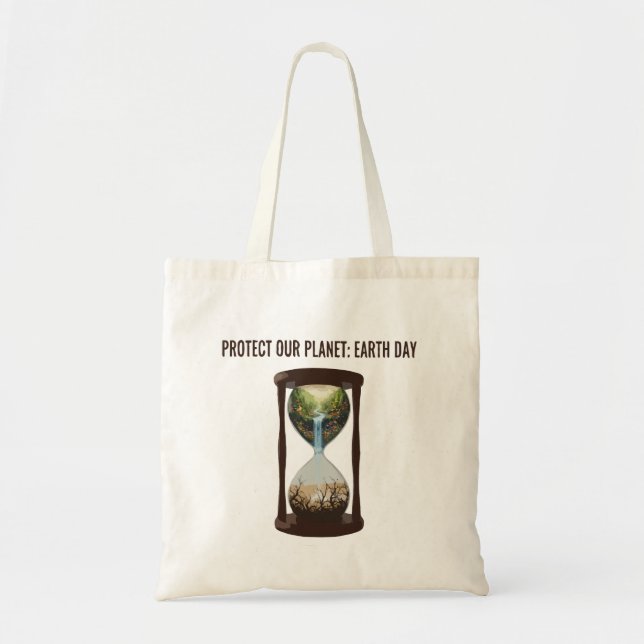 Bolsa Tote Dia de Conscientização Ambiental Proteja nosso Pla (Frente)