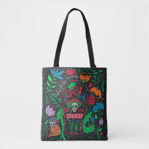 Bolsa Tote Dia de los Muertos: Conjunto de Cartão Festivo
