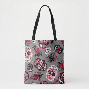 Bolsa Tote Dia de los Muertos: Padrão Vintage