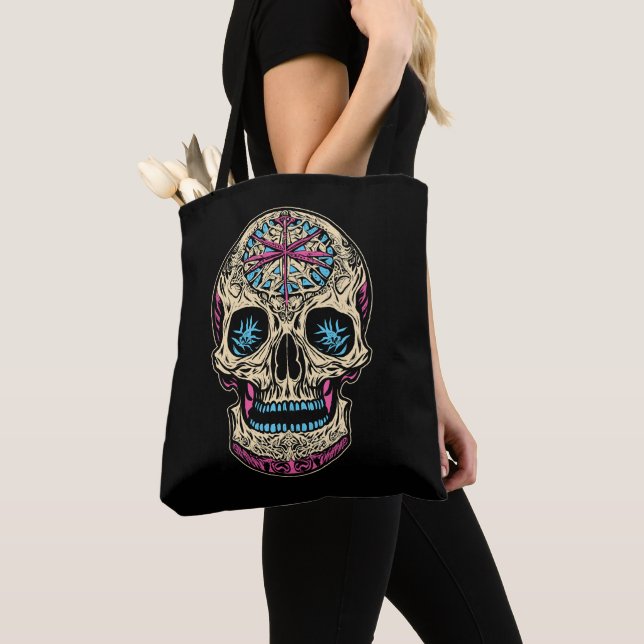 Bolsa Tote Dia De Los Muertos Sugar Skull (Close Up)