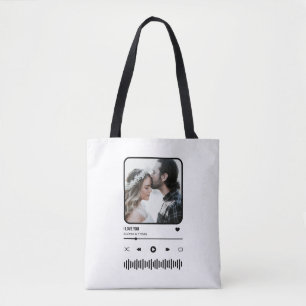 Bolsa Tote Dia de os namorados de Casal da Lista de Músicas d