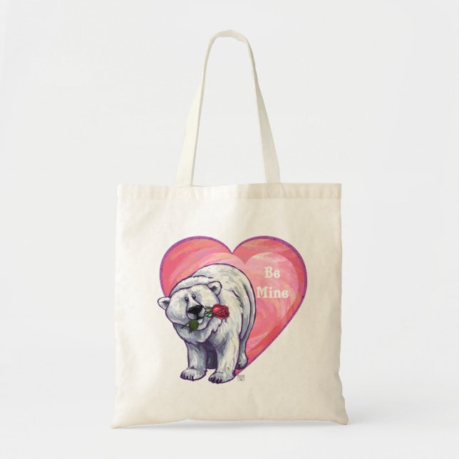 Bolsa Tote Dia de os namorados de Urso Polar (Frente)