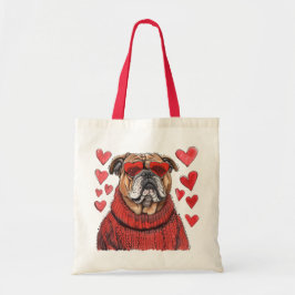 Bolsa Tote Dia de os namorados English Bulldog