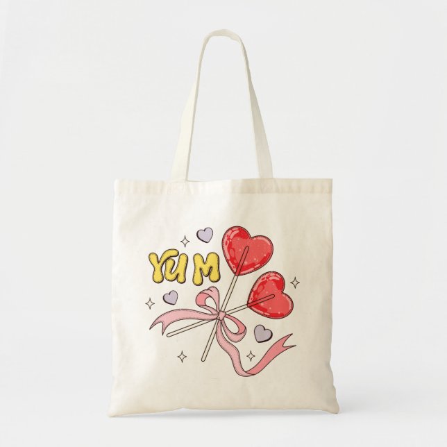 Bolsa Tote Dia de os namorados Heart Lollipop (Frente)