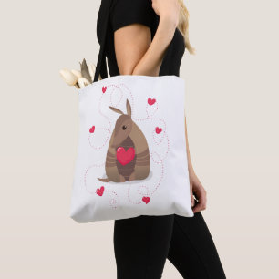 Bolsa Tote Dia de os namorados Heart Texas Armadillo
