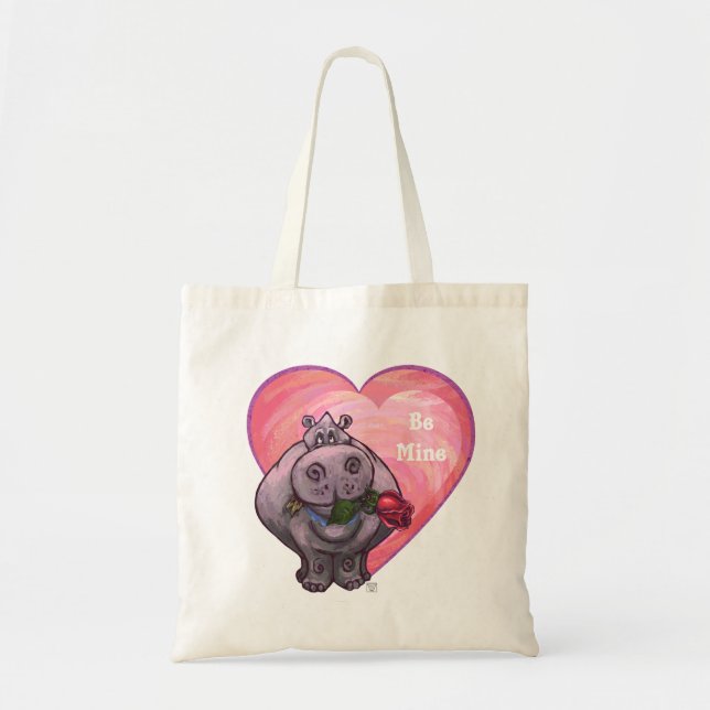 Bolsa Tote Dia de os namorados Hippopotamus (Frente)