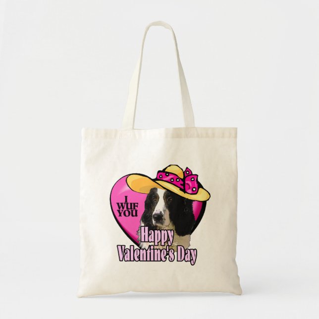 Bolsa Tote Dia de os namorados Inglês Springer Spaniel (Frente)