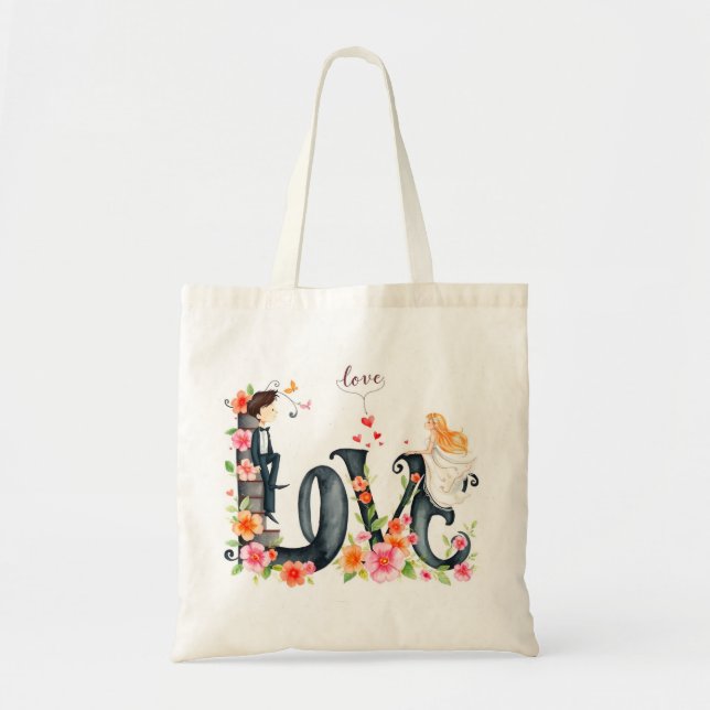 Bolsa Tote Dia de os namorados Love & Hearts Collection ❤️ (Frente)