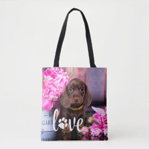 Bolsa Tote Dia de os namorados LOVE Personalizado Pet Photo D