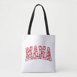 Bolsa Tote Dia de os namorados Mama Hearts Retro Varsity