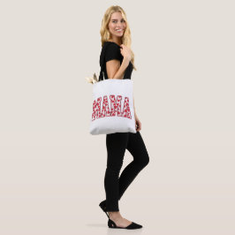 Bolsa Tote Dia de os namorados Mama Hearts Retro Varsity
