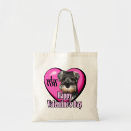 Bolsa Tote Dia de os namorados Miniatura Schnauzer