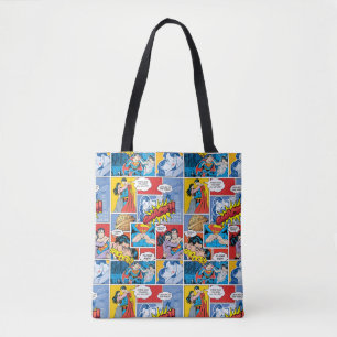 Bolsa Tote Dia de os namorados Superman Colagem de livros em