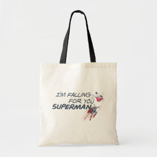 Bolsa Tote Dia de os namorados Superman Estou a cair para t