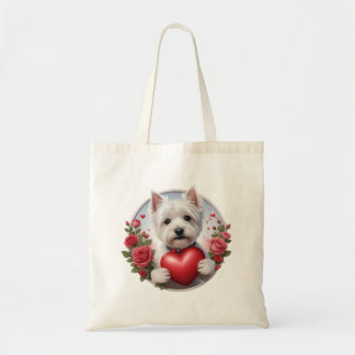 Bolsa Tote Dia de os namorados Westie de coração