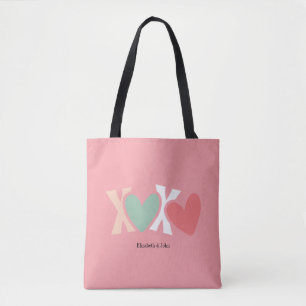 Bolsa Tote Dia de os namorados "XOXO" colorido
