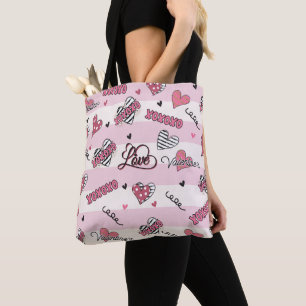Bolsa Tote Dia de os namorados XOXO na moda, Padrão