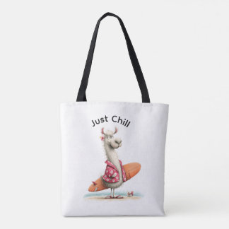 Bolsa Tote Dia de Praia Divertido de Animais Fantasiosos